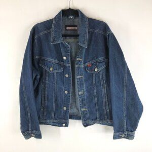 Skyboard Mens Vintage Denim Jacket Retro Trucker Dark Wash M